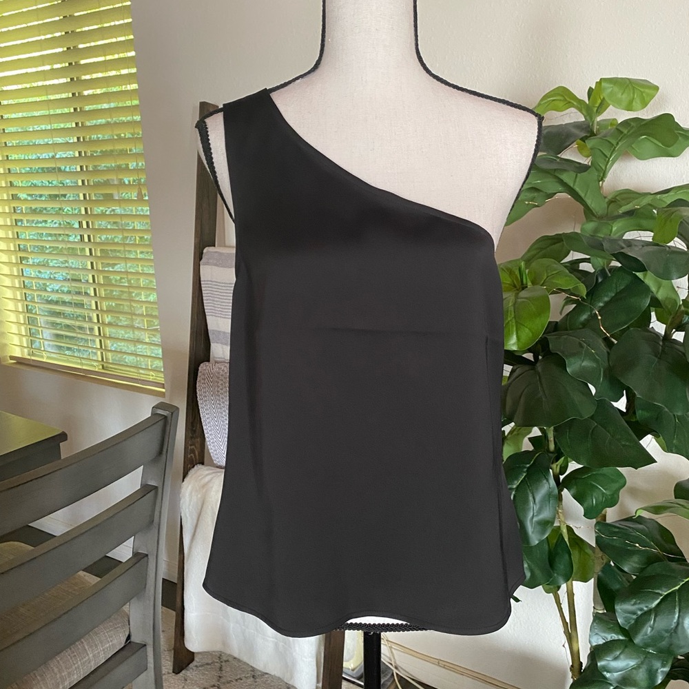Tamar one shoulder black dress top